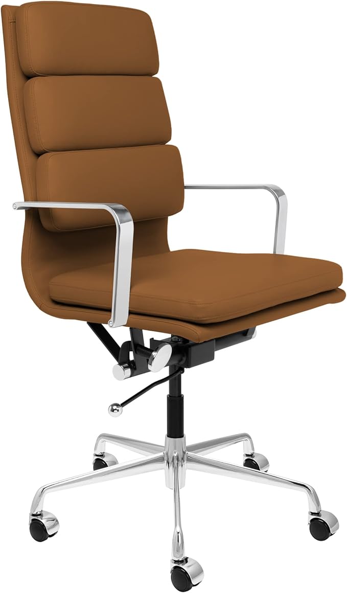 Laura Davidson Furniture SOHO II Tall Back Padded Management Chair (Brown)-DeskLoop Office