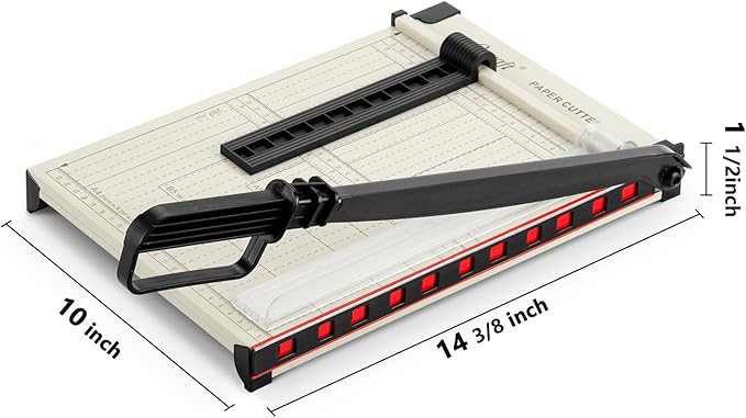 Ecraft 12" Guillotine Paper Cutter:Paper Trimmer Accurate Cutting with Safety Guard,15 Sheets Capacity,Magnetic Guide,Heavy Duty Metal Base, Perfect for Cardstock,Cardboard,Vinyl,Crafts & Photos-DeskLoop Office