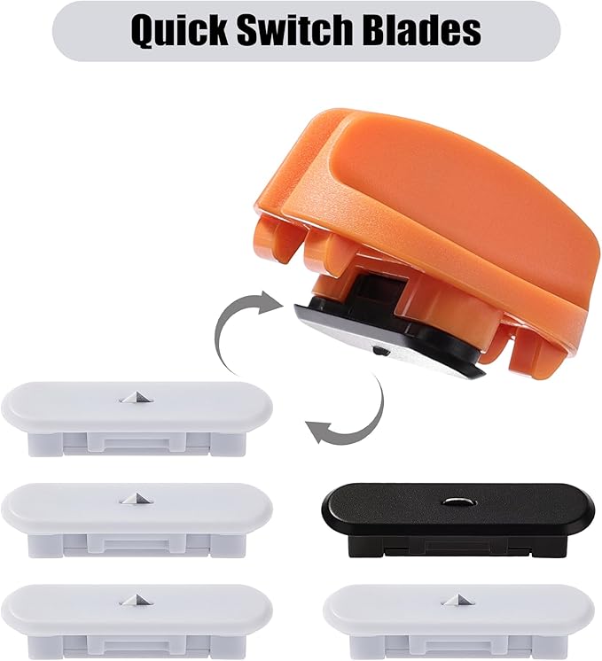 6-Pack Trimmer Replacement Blades for Fiskars Paper Trimmer, Replacement Blade for All Series of Fiskars/Portable&Precision Trimmer,Arts and Crafts,4 Cutting&2 Scoring Blades,a Slider,Orange-DeskLoop Office