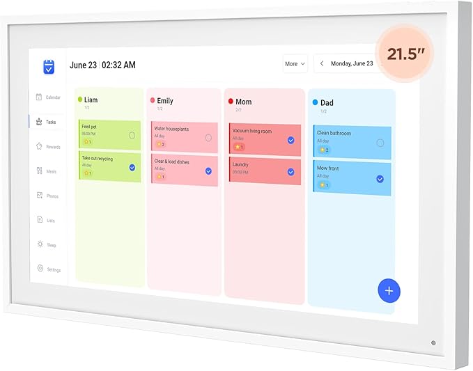 21.5 Inch Smart Digital Calendar, Wall Electronic Calendar, 1920 * 1080 IPS Full HD Touch Screen Display for Family Meal Planner Support - Streamline Household Organization-DeskLoop Office