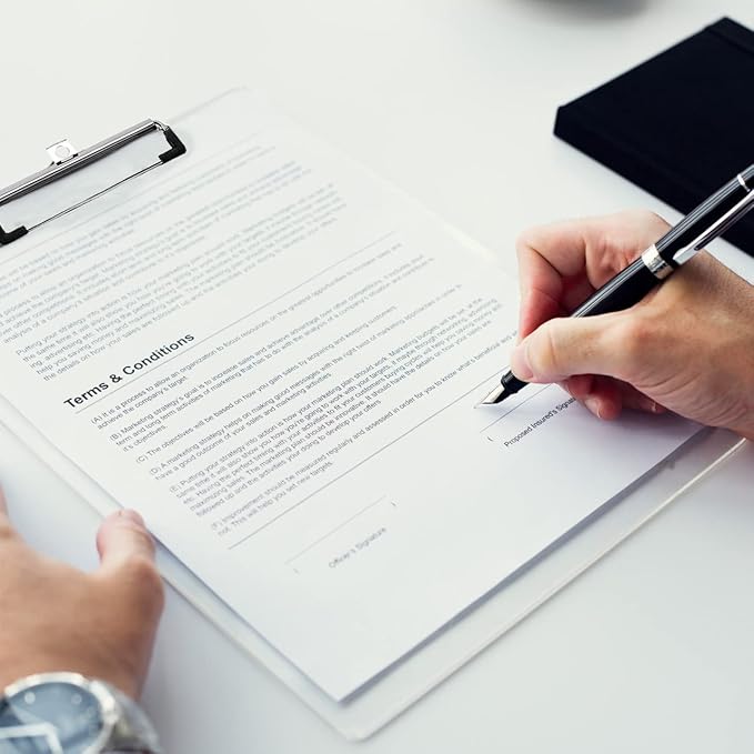 PERFORMORE Clear Acrylic Clipboards 6-Pack | 12โ x 9โ Letter-Size Writing Boards | Durable Transparent Plastic with Silver Low-Profile Clips | Ideal for Office, School, Events, and Seminars-DeskLoop Office