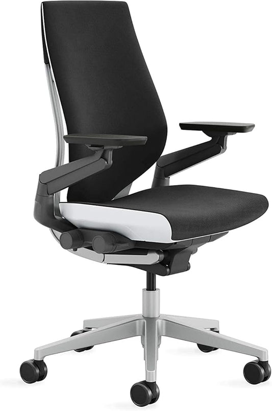 Steelcase Gesture Office Chair - Ergonomic Work Chair with Wheels for Carpet - Comfortable - Intuitive-to-Adjust for Desk - 360-Degree Arms - Licorice Fabric-DeskLoop Office