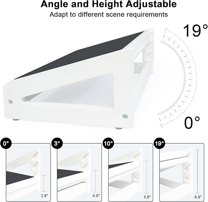 WOOD CITY Foot Rest for Under Desk at Work, 3 Heights Adjustable Footrest with Silicone Surface, 2in1 Foot Stool Improve Posture, Reduce Fatigue & Pain, Ideal for Home/Office/Gaming(White)-DeskLoop Office