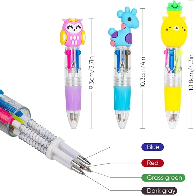 Multicolor Pen in One - Cute Pens for Kids - 60-Pack Multicolor Pens, Perfect for Birthdays and Children's Parties - Delightful Multi Color Pen Gifts-DeskLoop Office