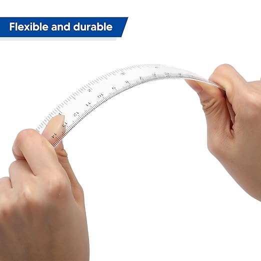 Zonon 100 Pcs 6 Inch Rulers Bulk Clear Plastic Flexible Straight Rulers with Inches and Centimeters First Day of School Gift for Students Back to School Office Supplies-DeskLoop Office