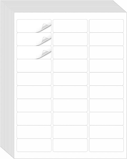 Address Labels, JIQEZNL Premium 1" x 2-5/8" Mailing Labels for Envelopes, 1800 Address Label Sticker Paper for Laser/Ink Jet Printer, White Blank Printable Sticker Labels 30 Per Sheet 8.5"×11"-DeskLoop Office