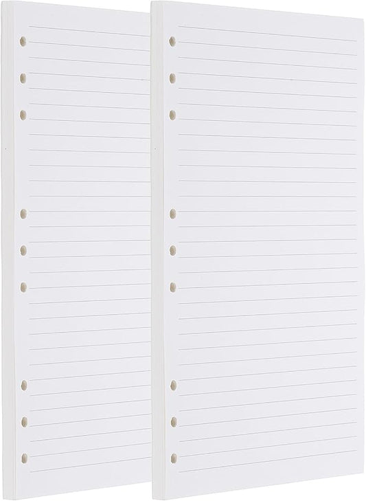 PATIKIL B5 Ruled Refills Inserts 9-Ring Binder Loose Leaf Planner Filler Paper Planner Inserts, 160 Sheets/320 Pages, Lined, White-DeskLoop Office