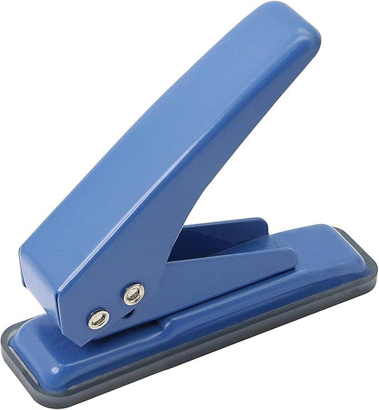 Single Hole Puncher Handheld 1/4 Inches Hole Punch, 20 Sheet Paper Punch Capacity Metal Hole Puncher with Skid-Resistant Base for Paper, Chipboard, Art Project, Blue-DeskLoop Office