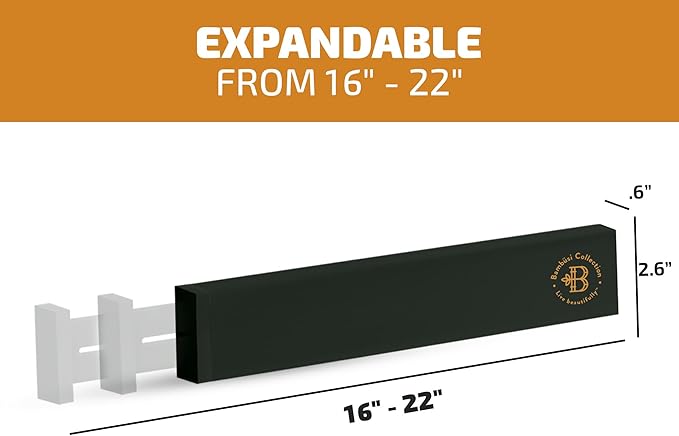 4 Pack Drawer Dividers Bamboo 2.6" High, 16-22" Adjustable Drawer Organizers for Clothes, Expandable Dresser Separators in Bedroom/Bathroom/Kitchen/Office Organization and Storage (Black)-DeskLoop Office