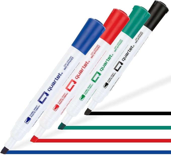 Quartet Dry Erase Markers, Chisel Tip White Board Dry Erase Markers with DryGuard Ink Protection, Office Essentials, Black, Red, Blue, Green, 36 Pack (Q120Z04-R)-DeskLoop Office