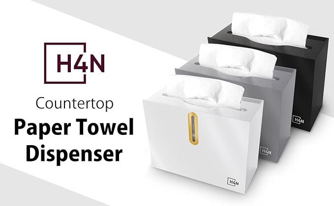 H4N Multifold Hand Paper Towel Dispenser Countertop, Compact Design, Single Sheet Dispensing for Home and Commercial Use, White-DeskLoop Office