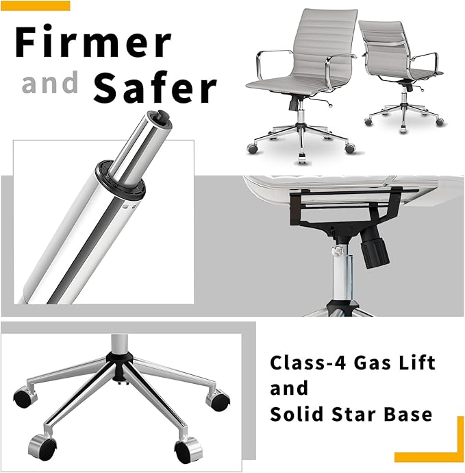 Chair, Desk Computer Chair ,with Armrests ,Ergonomic Office Chair for Home and Office, 17.32 x 22.83 x 35.43 inches, Multiple Colors (Grey)-DeskLoop Office