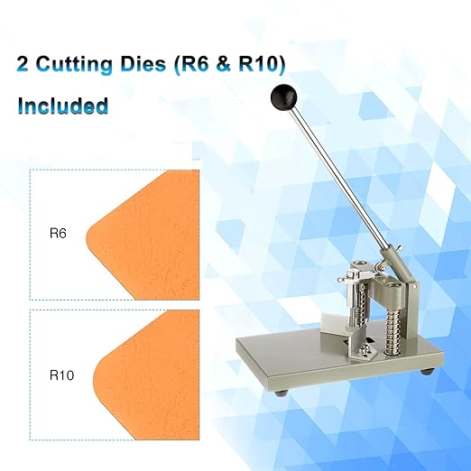 IRONWALLS Corner Rounder Cutter Machine, R6mm R10mm 1.2”/ 30mm Thickness Heavy Duty Paper Corner Cutter Punch with Paper Holding Device, Steel Metal Commercial Corner Punch for Office Business-DeskLoop Office