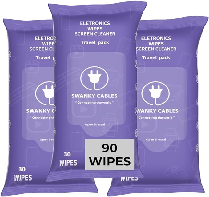 Screen Cleaner Wipes: Electronic Wipes for Screens - Computer Screen Wipes for Lens, Phone, Tv Screen and Monitor Cleaning - Tech Wipes & Microfiber Cloth (Soft Wipes, 90 Count)-DeskLoop Office