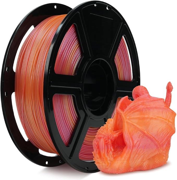 FLASHFORGE Chameleon Gradient Rapid PLA Filament Yellow & Pink, High Flow Speedy Filament 1.75mm Max 500mm/s Fast Printing, Displays Shimmering Effects from Various Angles and Light-DeskLoop Office