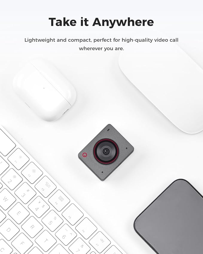 OBSBOT Meet 2-4K Webcam for PC with 1/2" Sensor, AI Framing & Autofocus, Beauty Mode, Lightweight, Gesture Control, HDR, Dual Microphone, 60 FPS, Web Cam for Streaming, Meeting, Gaming. (Space Grey)-DeskLoop Office