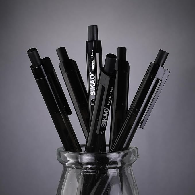 Pens Bulk, Black Pens, 60Pack Ballpoint Pens for Smooth Writing Pens No Smear, Black Ink Pens Medium Point 1.0mm, Retractable Pens, Click Pens, Ball Point Pens, Server Pens, School Office Supplies-DeskLoop Office