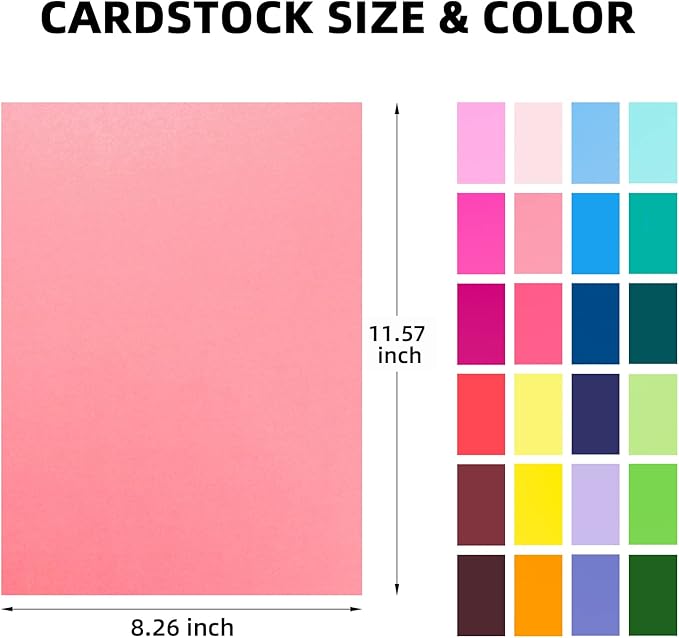 60 sheets Color Cardstock, 28 Assorted Colors 250 gsm A4 Size, Double Sided Printing Cardstock Paper, Premium Thick Card Stock for Card Making, Craft, Scrapbooking, Party Decors, Kids School Supplies-DeskLoop Office