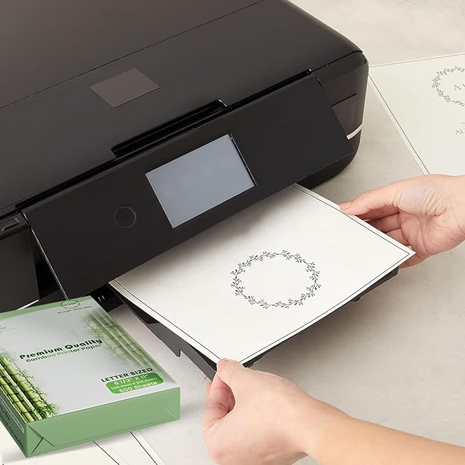Bamboo Printer Paper - 8 1/2” x 11”- 20LB Multipurpose White Paper - Made from Bamboo Fiber, Renewable Resources, Zero Trees Used - 3 reams (1500 Sheets)-DeskLoop Office
