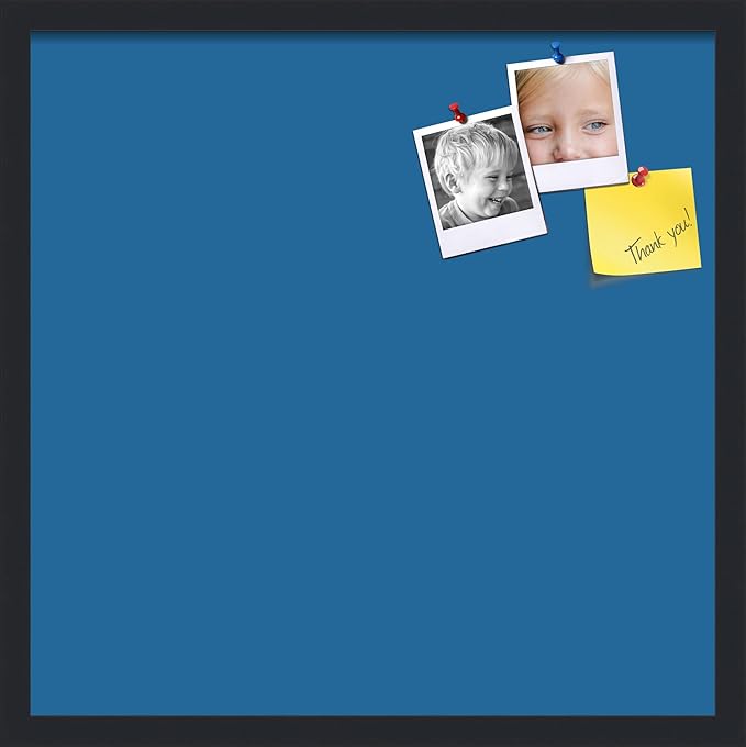 PinPix 22x22 Inch Cork Bulletin Board. This Decorative Framed Pin Board Comes with Navy Pastel Design and a Satin Black Frame. Ideal for Home Office Decor or Message Board (PinPix-1811)-DeskLoop Office