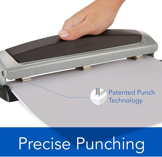 Swingline 3 Hole Punch, 10 Sheet Capacity Three Hole Puncher 3 Ring, Adjustable - Image 5