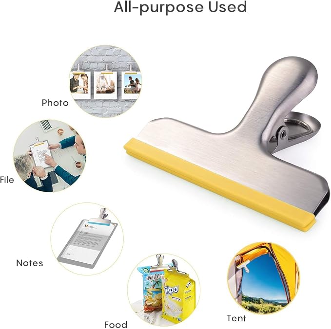 HOUSE AGAIN 8 Pack Stainless Steel Chip Bag Clips Covered - Image 9