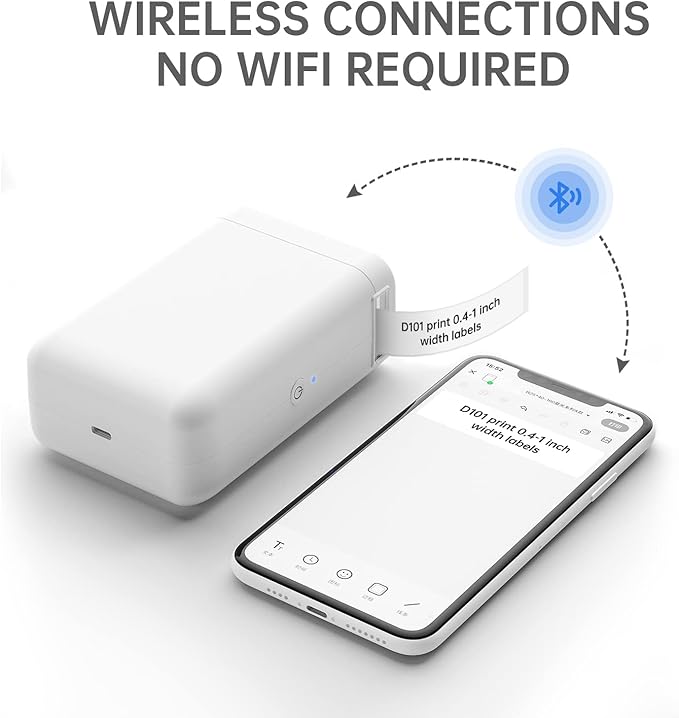 NIIMBOT Label Maker Machine D101 Label Printer Portable Wireless Connection Multiple Templates Available for Phone Easy to Use Office Home Organization USB Rechargeable-DeskLoop Office