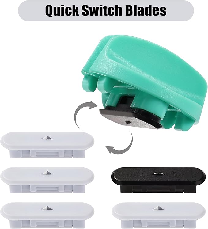 6-Pack Trimmer Replacement Blades for Fiskars Paper Trimmer, Replacement Blade for All Series of Fiskars/Portable&Precision Trimmer,Arts and Crafts,4 Cutting&2 Scoring Blades,Slider,Ice Blue-DeskLoop Office