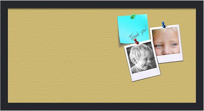 PinPix 24x12 Inch Cork Bulletin Board. This Decorative Framed Pin Board Comes with Honey Pastel Design and a Satin Black Frame. Ideal for Home Office Decor or Message Board (PinPix-1810)-DeskLoop Office