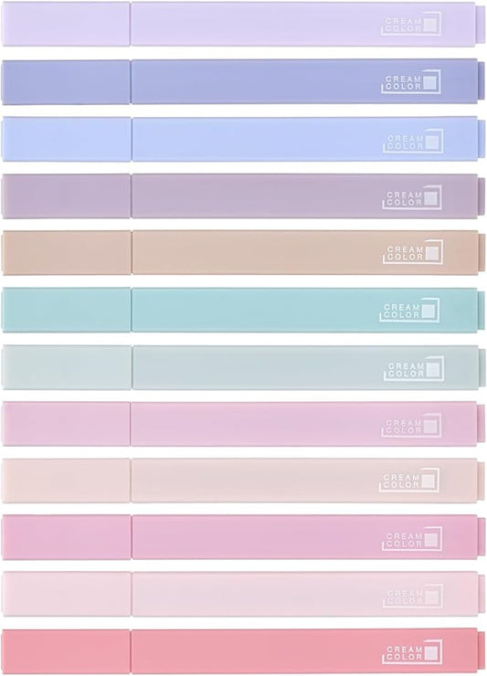 12 Packs Aesthetic Highlighters, Assorted Colors With Soft Chisel Tip,No Bleed Bible Highlighter Pastel, Cute Highlighters-DeskLoop Office