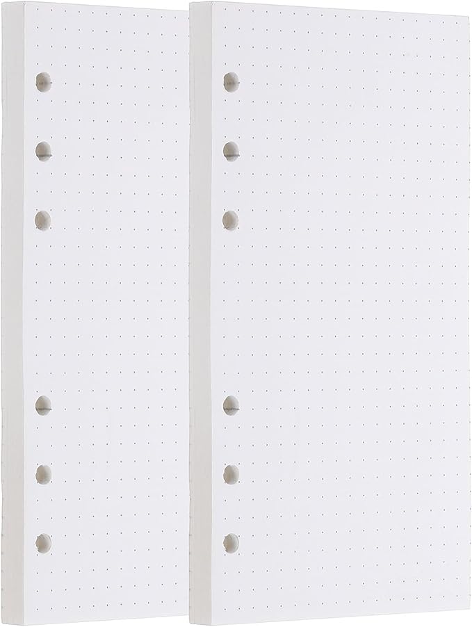 PATIKIL A6 Dot Grid Paper 6-Ring Binder Loose Leaf Planner Filler Paper Planner Inserts, 160 Sheets/320 Pages, Lined-DeskLoop Office