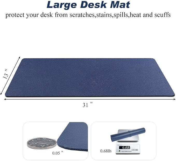 Desk Pad for Office Home 31" x 13", PU Leather Waterproof Large Desk Writing - Image 7