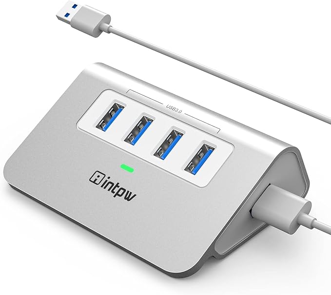 USB 3.0 Hub,Aluminum 4 Port USB Data Hub 3.0 Multi USB Port Expander Dongle USB Extension Multiport Adapter with 3.3ft Cable USB Splitter for Laptop, PC/Xbox/Flash Drive/Printer/Camera/Keyborad/Mouse-DeskLoop Office