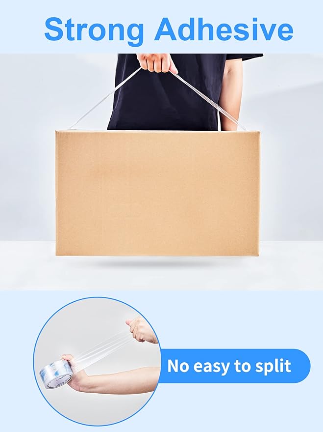 JARLINK Clearer Packing Tape 12 Rolls, Heavy Duty Packaging Tape for Shipping Packaging Moving Sealing, 2.7mil Thick, 1.88 inches Wide, 60 Yards Per Roll, 720 Total Yards-DeskLoop Office