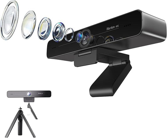 HORION 4K Webcam with Microphone, Auto Framing Camera for PC, 10X EPTZ Zoom, Plug & Play USB 3.0,Video with Dual AI Noise-Canceling Mic, for Video Conference, Streaming, PC/Mac/Linux, HC-5M-DeskLoop Office