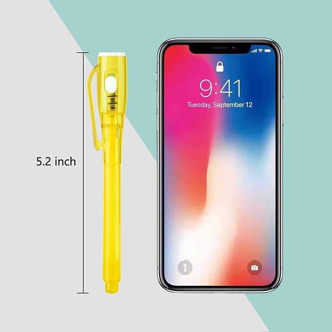 Invisible Ink Pens, Upgraded Spy Invisible Ink Pen with UV Light Magic Marker for Secret Message and Kids Christmas Goodies Bags Toy (7pcs)-DeskLoop Office