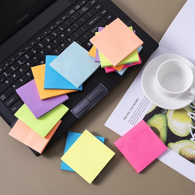 (16 Pack) Pop Up Sticky Notes 3x3 in Post Accordion Stickies Super Sticking Power Memo Pads Bright Colors