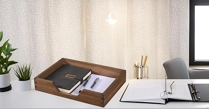 Wood Letter-Size Tray for Office Desktop Organizer - Wooden Front-Load Documents Tray for Mail, Paper, File, Magazine, Pen,Notebook Storage Paper Holder Trays Dark(DGTU-DK)-DeskLoop Office