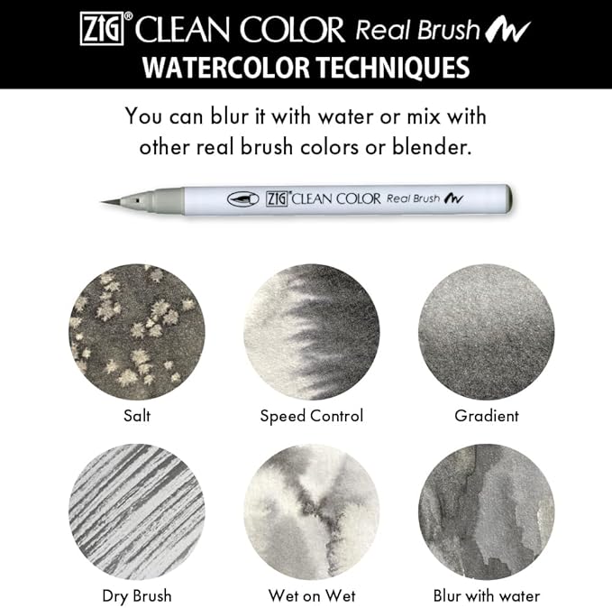 Kuretake Zig Inktober pen set, for Illustration, Manga Drawing, Lettering and Calligraphy, Professional Artist, Made in Japan (Special 24(6pcs.))-DeskLoop Office