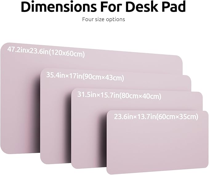 YSAGi Leather Desk Protector, Office Mat, Large Mouse Mat, Non-Slip PU Leather Blotter, Laptop Desk Mat, Waterproof Writing Pad for Office and Home (Grayish Lavender, 31.5" x 15.8")-DeskLoop Office