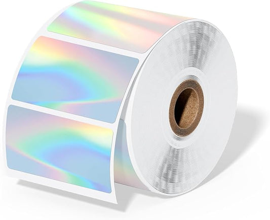 Phomemo 2.25”x1.25” Reflective Thermal Labels, Color Self-Adhesive Stickers Label, Relly Cool Thermal Printer Label for Address, Logo, Shipping, Barcodes, QR Code (500 Labels/Rolls,1 Roll-DeskLoop Office