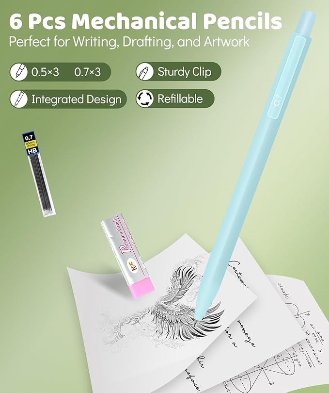 46 PCS Aesthetic School Supplies with Pencil Case, Pastel Highlighters, Erasable Pens, Refills, Mechanical Pencils for Students Stationary College Essentials-DeskLoop Office