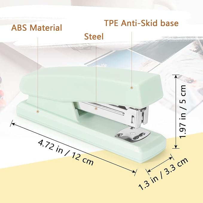 Tamaki Stapler, Office Stapler, Small Staplers for Desk, Green-DeskLoop Office