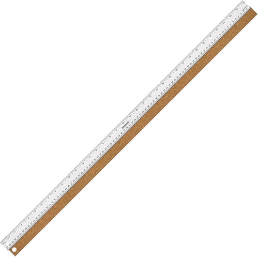 36 Inch Metal Ruler, Stainless Steel Straight Edge Ruler with Cork Backing, Non-Slip Imperial & Metric Measuring Tool for School, Office, Woodworking, Drafting-DeskLoop Office