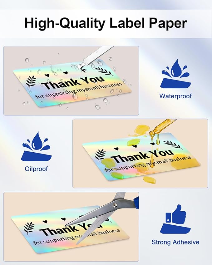 Phomemo 2.25”x1.25” Reflective Thermal Labels, Color Self-Adhesive Stickers Label, Relly Cool Thermal Printer Label for Address, Logo, Shipping, Barcodes, QR Code (500 Labels/Rolls,1 Roll-DeskLoop Office