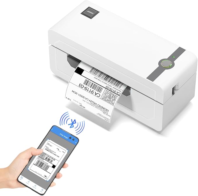 JADENS Bluetooth Thermal Label Printer, 4x6 Wireless Label Printer for Shipping Packages, Support Android, iOS, Mac OS, and Windows, Widely Used for Amazon, Ebay, Shopify, Etsy, USPS-DeskLoop Office