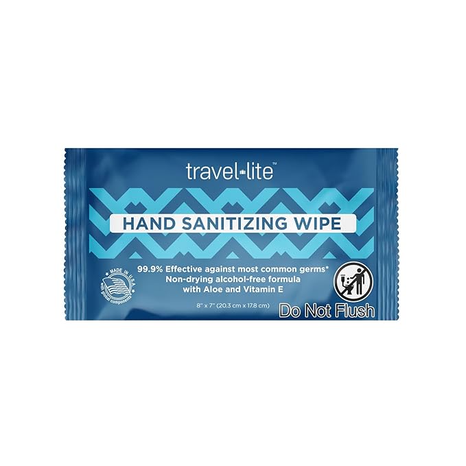 Travel Lite Alcohol-Free Hand Wipes with Aloe Vera and Vitamin E, Fresh Scent 200ct Individually Wrapped Travel Essentials Wipes for Adults and Kids-DeskLoop Office