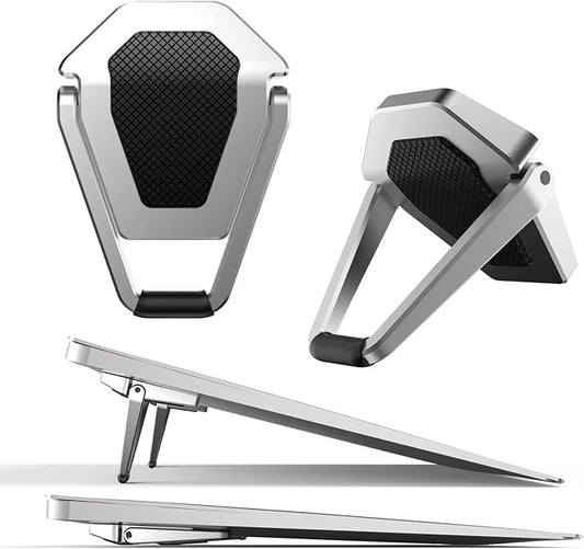 Laptop Stand for Desk, Portable Anti-Slip Keyboard Riser, Zinc Alloy Keyboard Stands, Computer Stand Compatible with MacBook Air/Pro, 10-15.6 Inches Laptops and Keyboards (Sliver)-DeskLoop Office