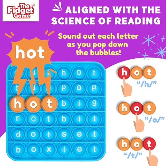 Word Pop, CVC Words - Learn to Read in Weeks - Multisensory Reading & Phonics Interactive Game Ideal for Pre Kindergarten to 1st Grade (Packaging May Vary)