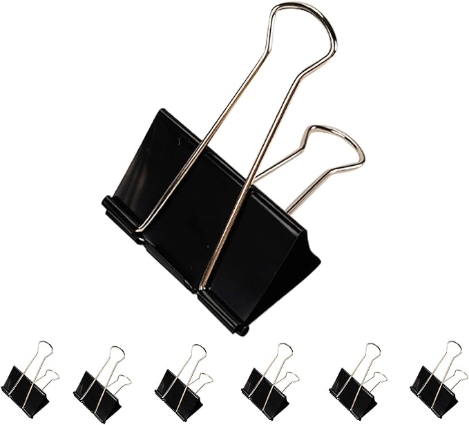Jumbo Binder Clips 3 Inch - Extra Large Binder Clips 6 Pack, Heavy Duty Office Binder Clips for Paper, Documents, School & Office Supplies (6, 3 inch)-DeskLoop Office